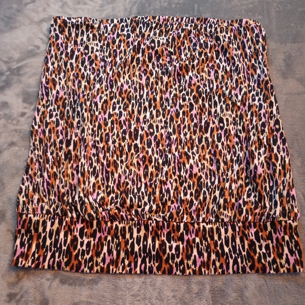 Torrid 4K Leopard Super Soft Tube Top Womens Plus Size 1X Cotton Modal Strapless